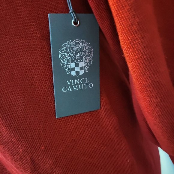 Vince Camuto Red Knit Dress Women Size Small Knee Length Ribbed,  NWT - Picture 5 of 6